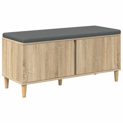 Hall Bench with Cushion with Door Sonoma Oak 100 x 38 x 46 cm