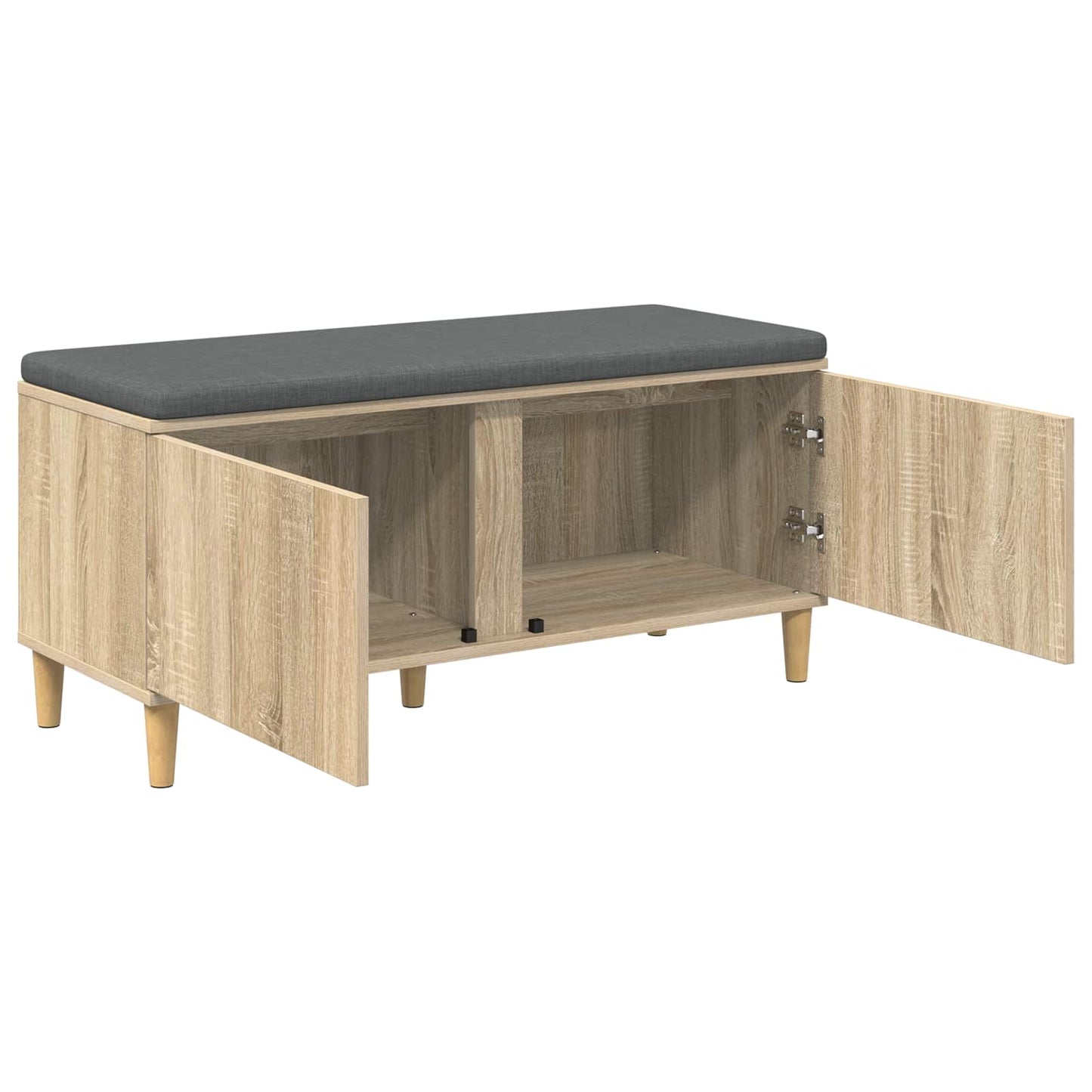Hall Bench with Cushion with Door Sonoma Oak 100 x 38 x 46 cm