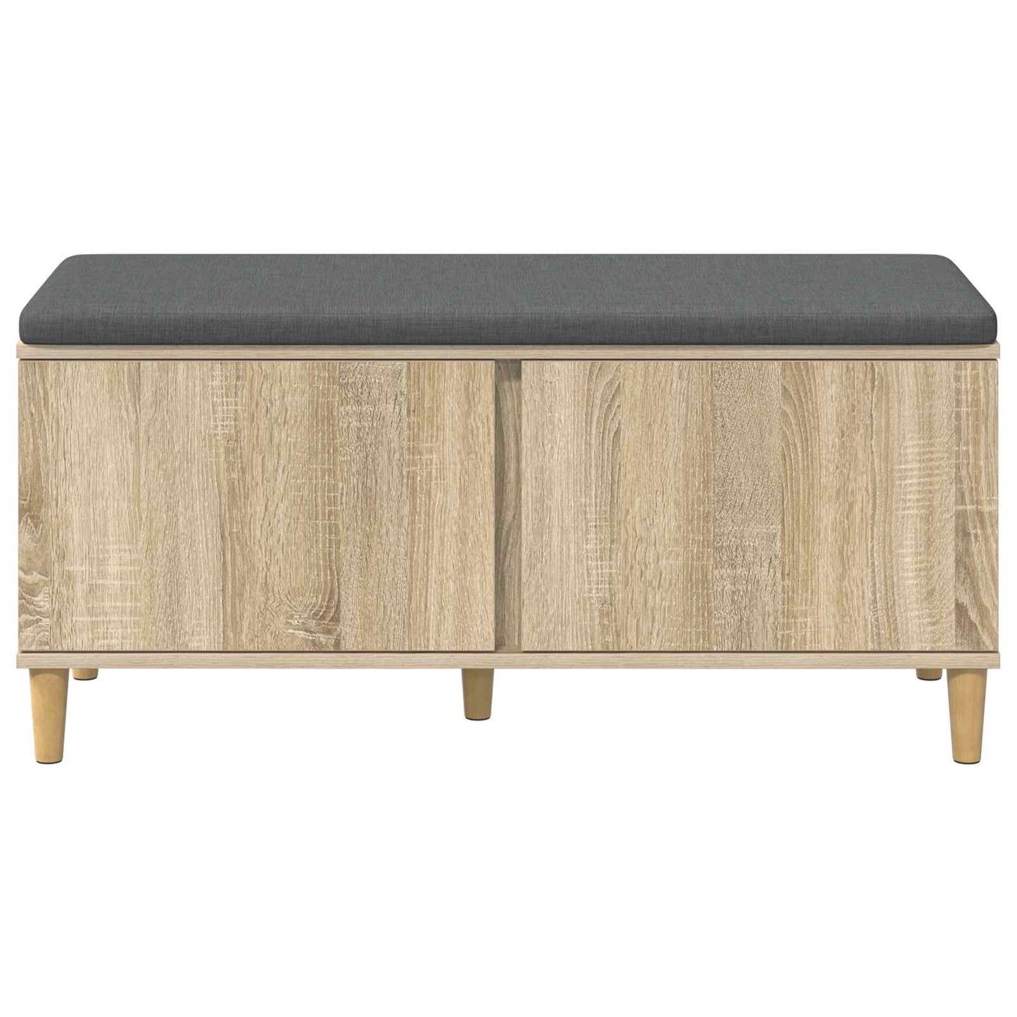 Hall Bench with Cushion with Door Sonoma Oak 100 x 38 x 46 cm