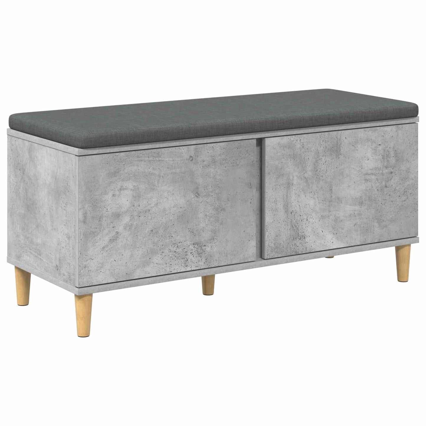 Hall Bench with Cushion Concrete Grey 100 x 38 x 46 cm