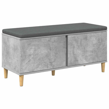 Hall Bench with Cushion Concrete Grey 100 x 38 x 46 cm