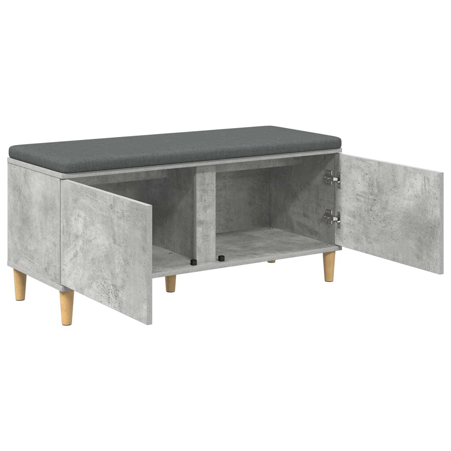 Hall Bench with Cushion Concrete Grey 100 x 38 x 46 cm