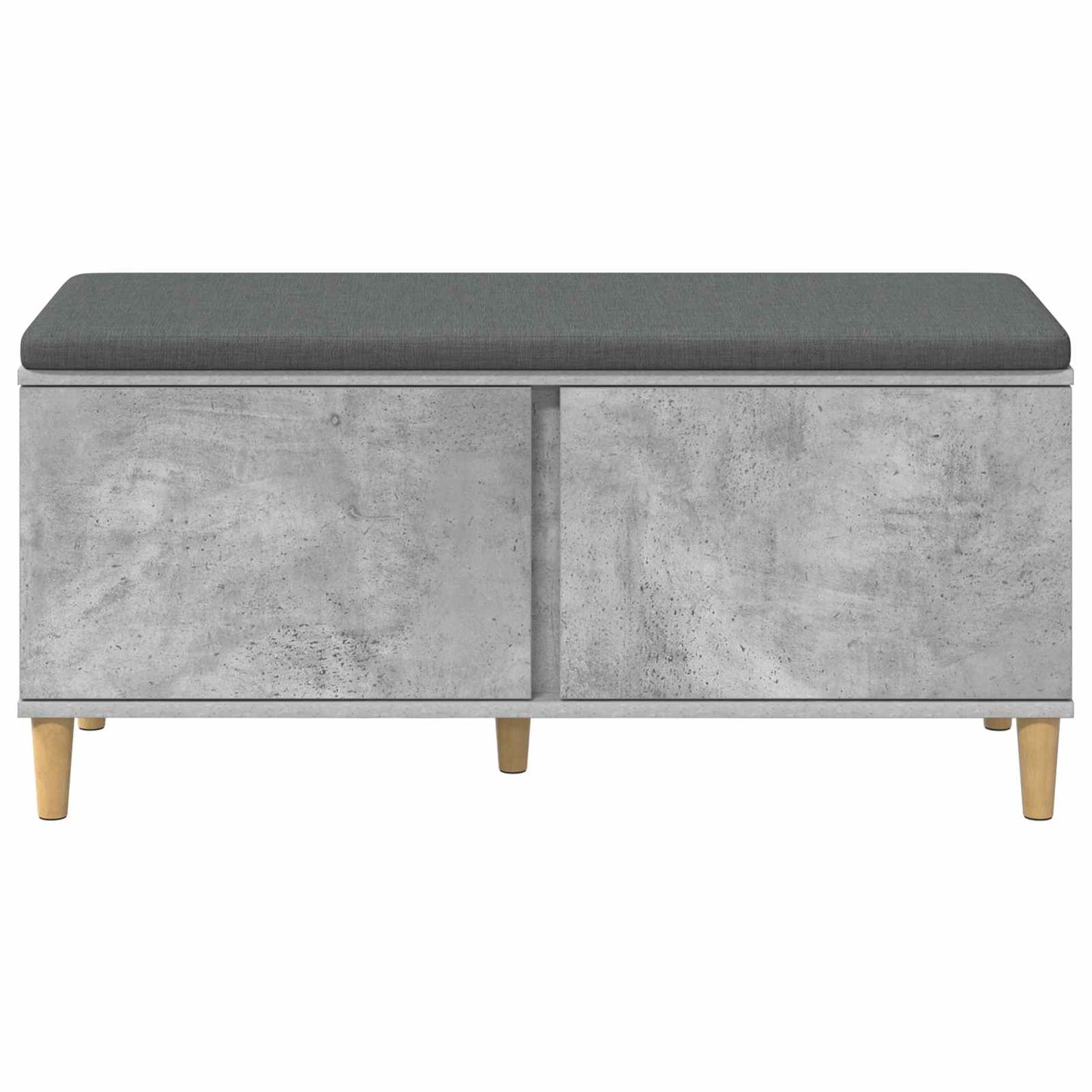 Hall Bench with Cushion Concrete Grey 100 x 38 x 46 cm