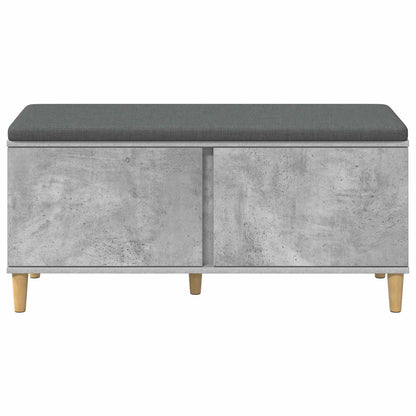 Hall Bench with Cushion Concrete Grey 100 x 38 x 46 cm