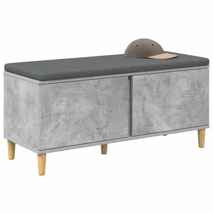 Hall Bench with Cushion Concrete Grey 100 x 38 x 46 cm