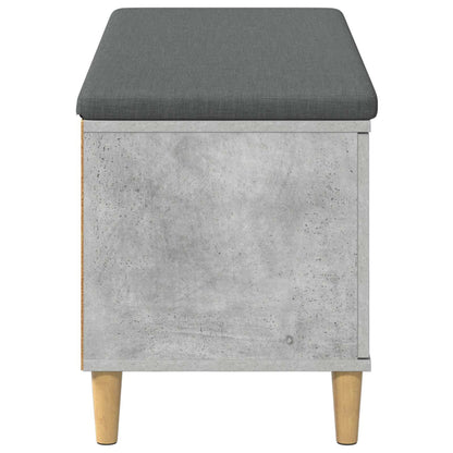 Hall Bench with Cushion Concrete Grey 100 x 38 x 46 cm