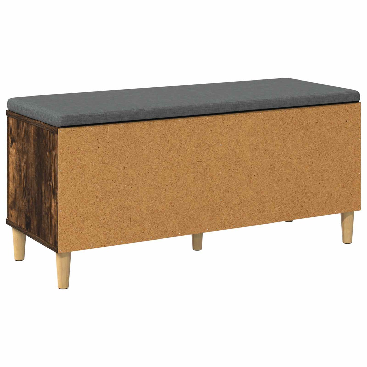 Hall Bench with Cushion with Door Smoked Oak 100 x 38 x 46 cm