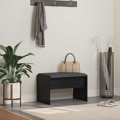 Hall Bench with Cushion Black Oak 63 x 38 x 40 cm
