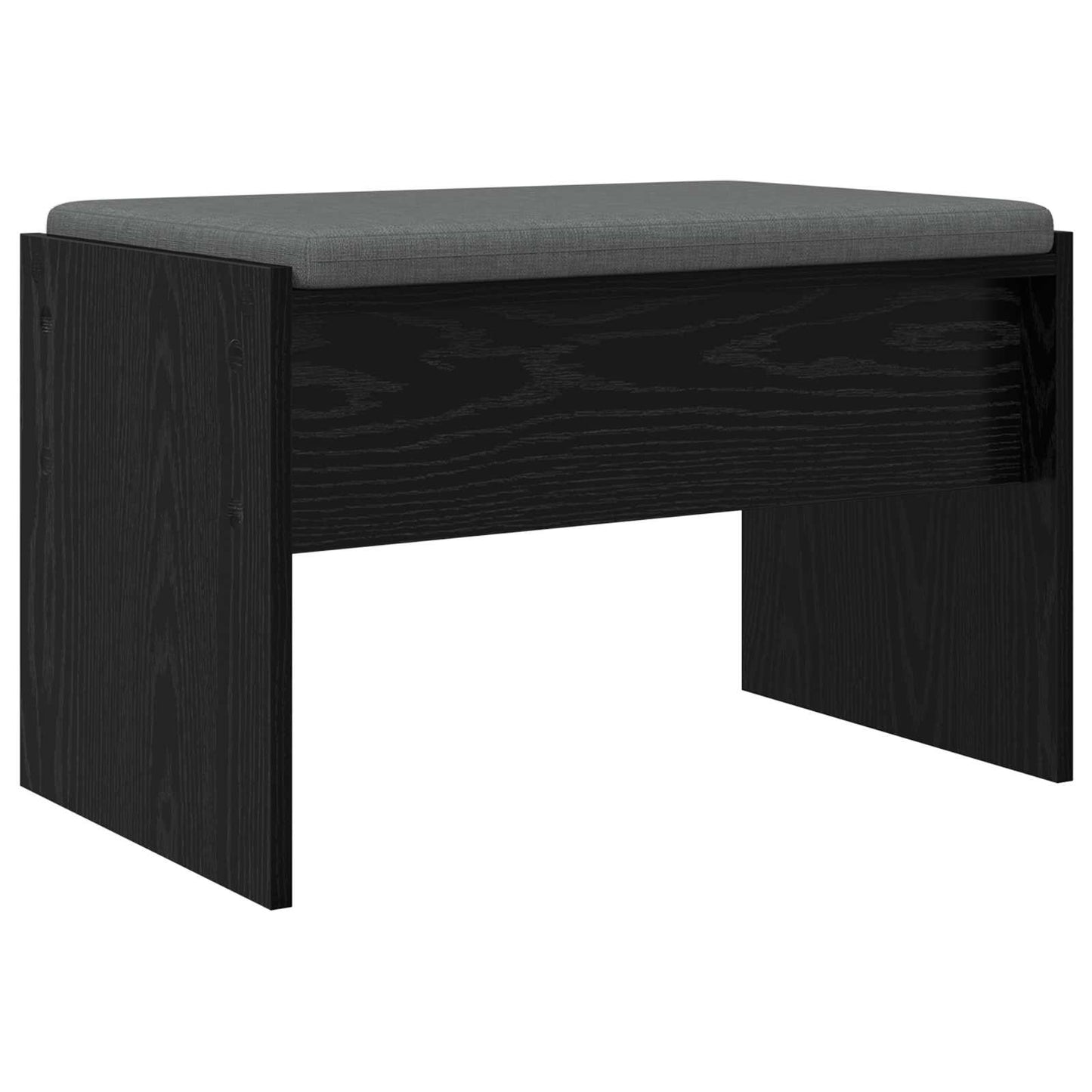 Hall Bench with Cushion Black Oak 63 x 38 x 40 cm