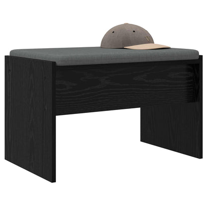 Hall Bench with Cushion Black Oak 63 x 38 x 40 cm