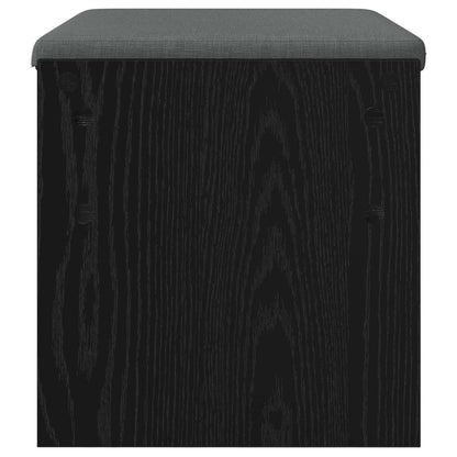 Hall Bench with Cushion Black Oak 63 x 38 x 40 cm