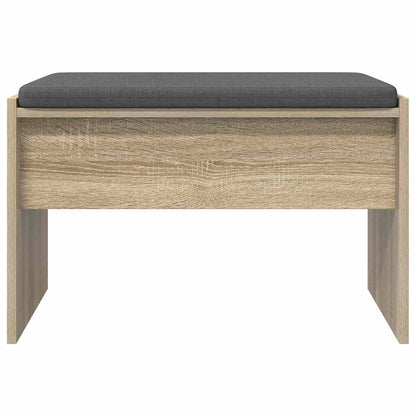 Hall Bench with Cushion Sonoma Oak 63 x 38 x 40 cm