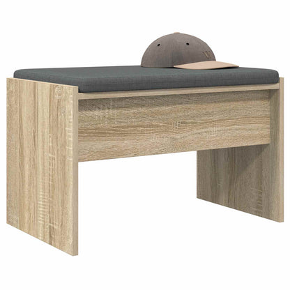 Hall Bench with Cushion Sonoma Oak 63 x 38 x 40 cm