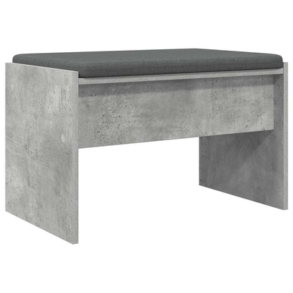 Hall Bench with Cushion Concrete Grey 63 x 38 x 40 cm