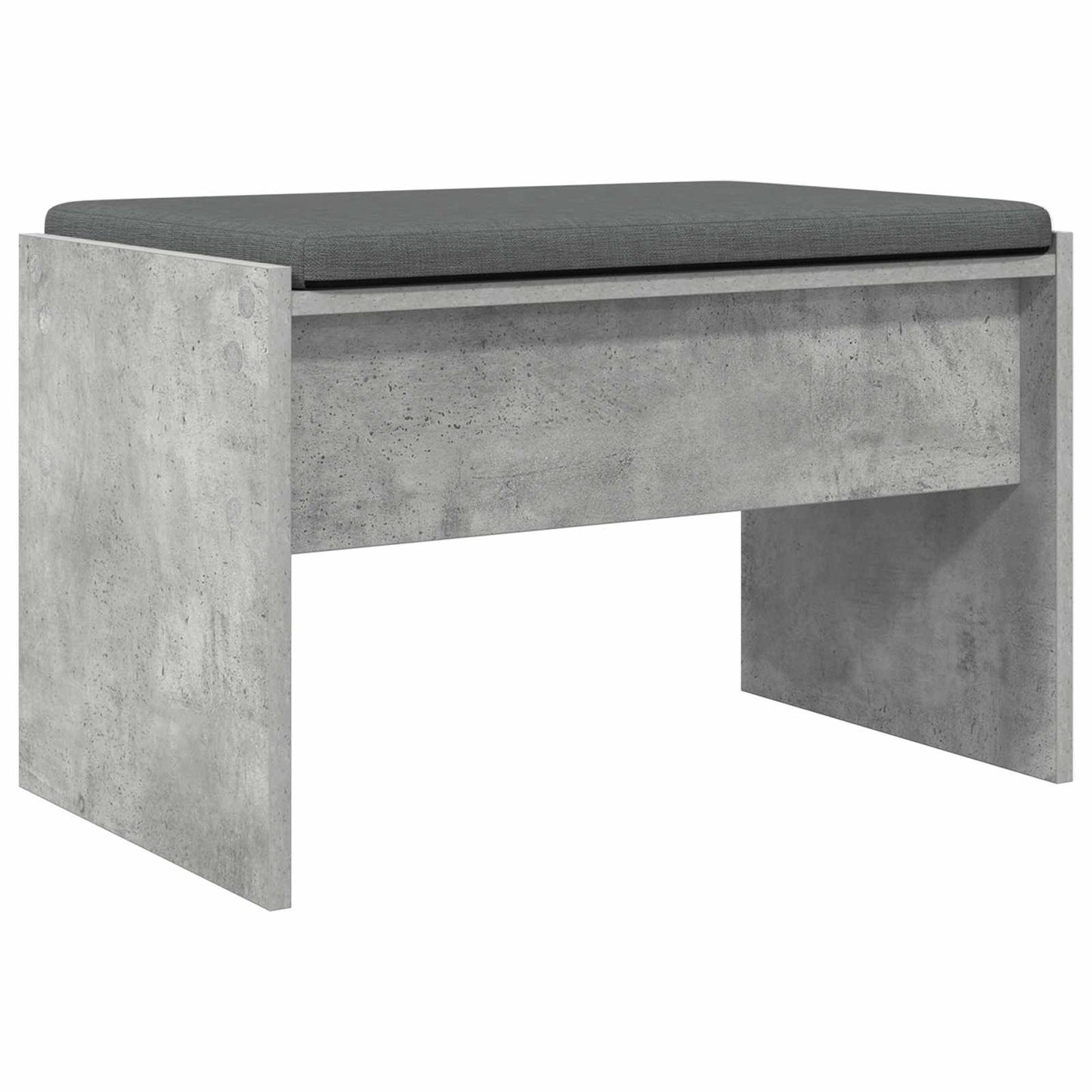 Hall Bench with Cushion Concrete Grey 63 x 38 x 40 cm