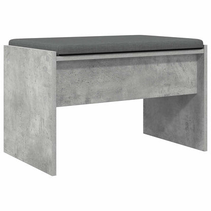 Hall Bench with Cushion Concrete Grey 63 x 38 x 40 cm