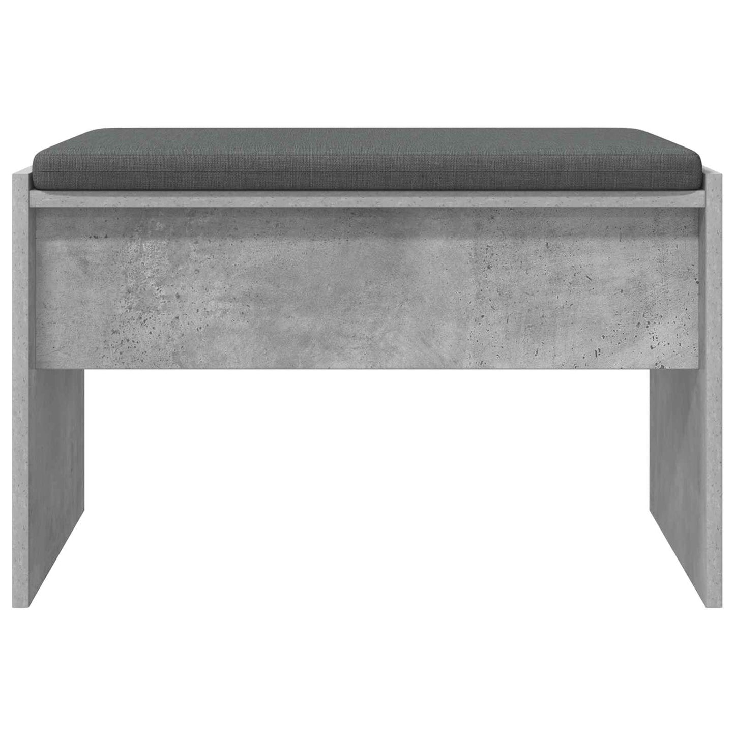 Hall Bench with Cushion Concrete Grey 63 x 38 x 40 cm