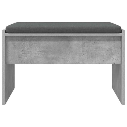 Hall Bench with Cushion Concrete Grey 63 x 38 x 40 cm