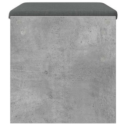 Hall Bench with Cushion Concrete Grey 63 x 38 x 40 cm