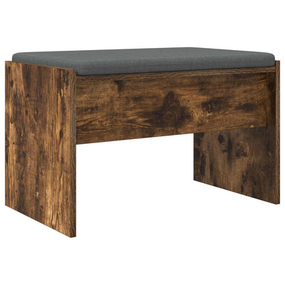 Hall Bench with Cushion Smoked Oak 63 x 38 x 40 cm