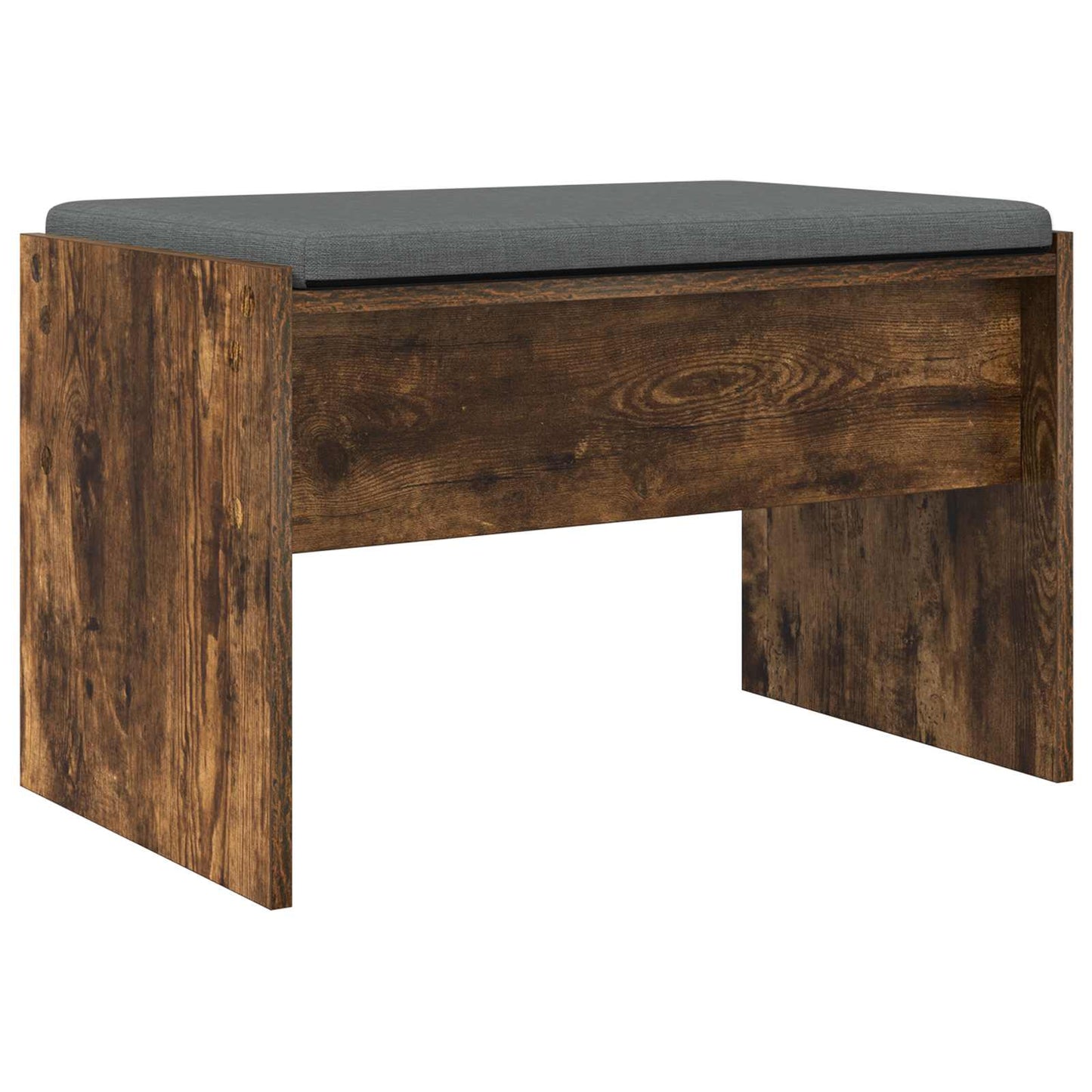 Hall Bench with Cushion Smoked Oak 63 x 38 x 40 cm
