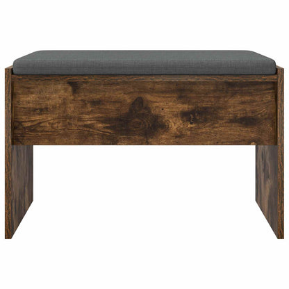 Hall Bench with Cushion Smoked Oak 63 x 38 x 40 cm
