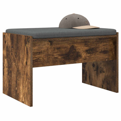 Hall Bench with Cushion Smoked Oak 63 x 38 x 40 cm