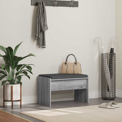 Hall Bench with Cushion Grey Sonoma 63 x 38 x 40 cm