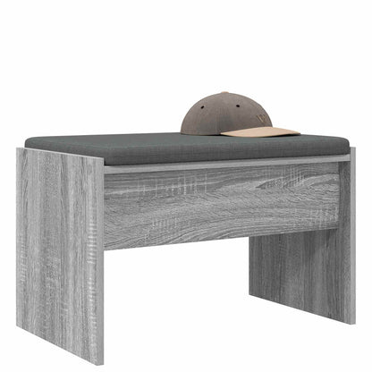 Hall Bench with Cushion Grey Sonoma 63 x 38 x 40 cm