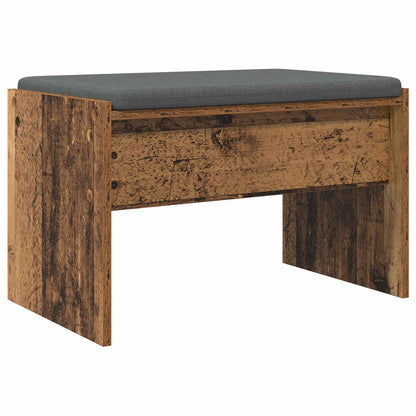 Hall Bench with Cushion Old Wood 63 x 38 x 40 cm