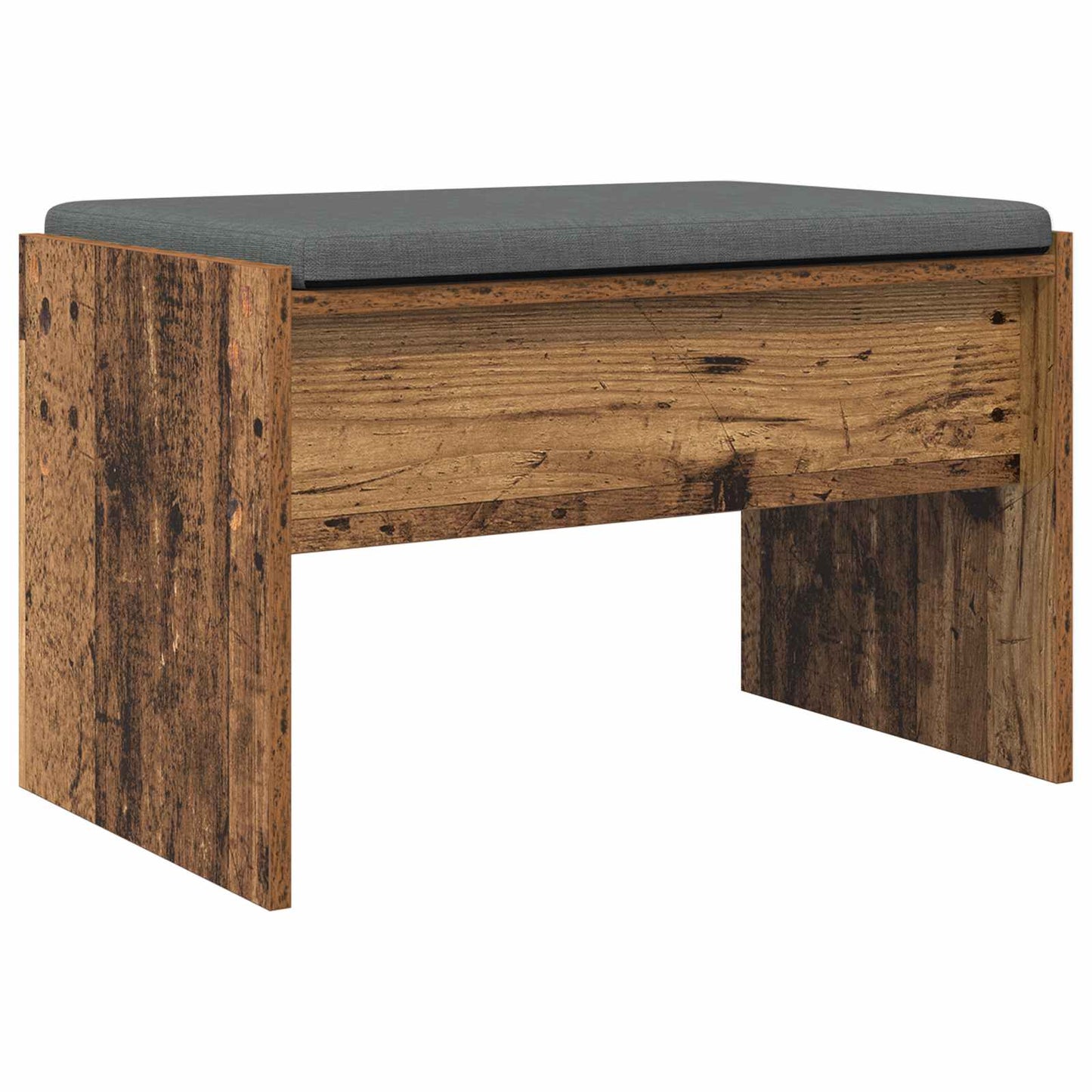 Hall Bench with Cushion Old Wood 63 x 38 x 40 cm