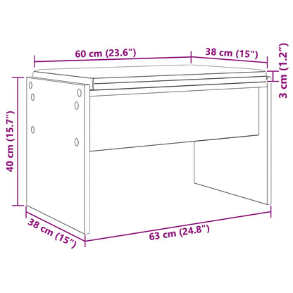 Hall Bench with Cushion Artisan Oak 63 x 38 x 40 cm