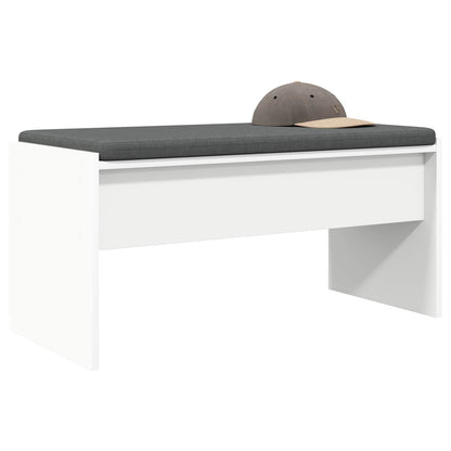 Hall Bench with Cushion White 83 x 38 x 40 cm