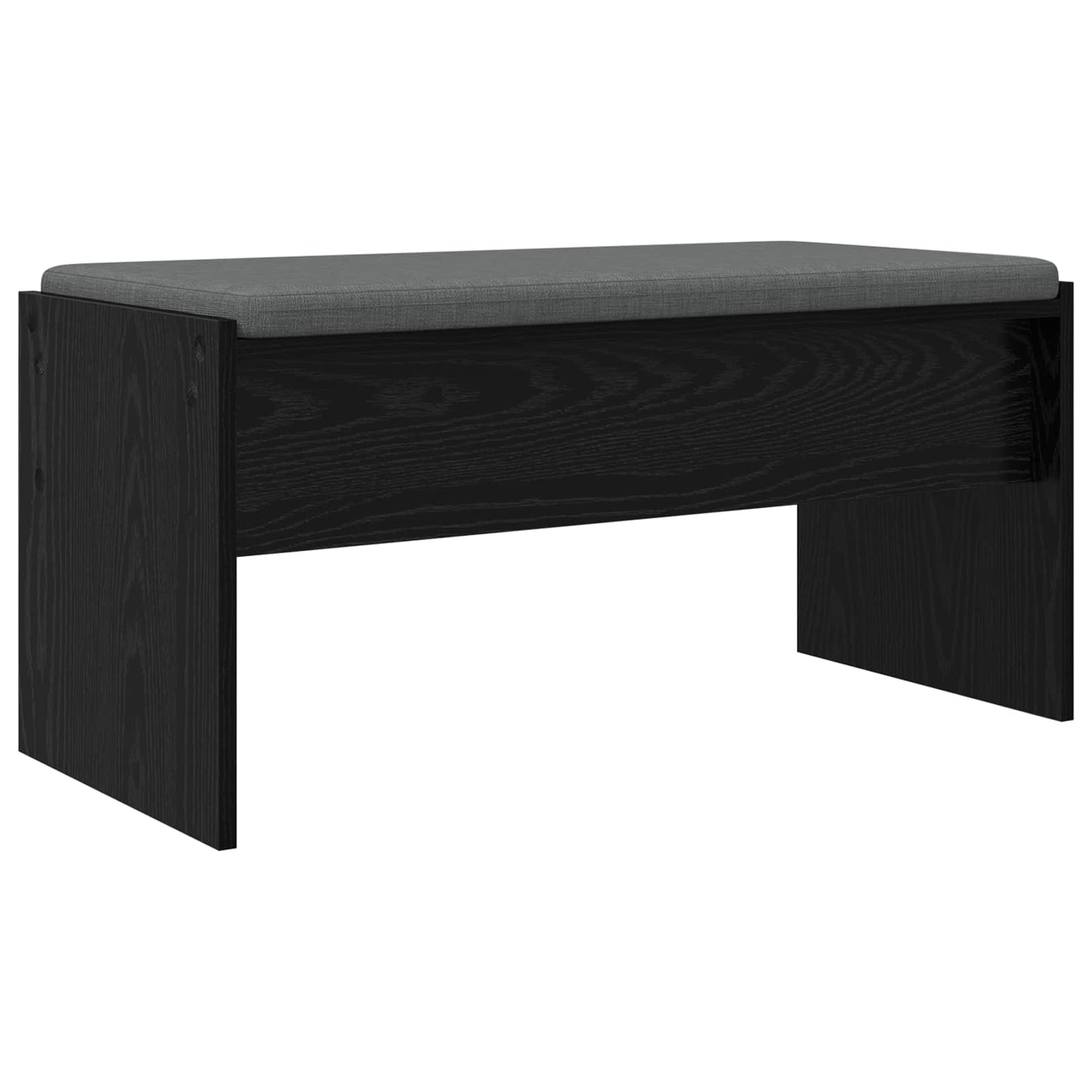 Hall Bench with Cushion Black Oak 83 x 38 x 40 cm