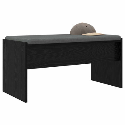 Hall Bench with Cushion Black Oak 83 x 38 x 40 cm