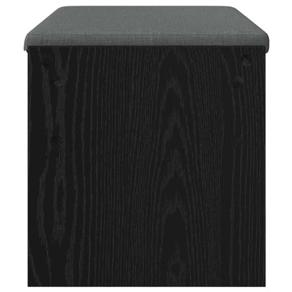 Hall Bench with Cushion Black Oak 83 x 38 x 40 cm