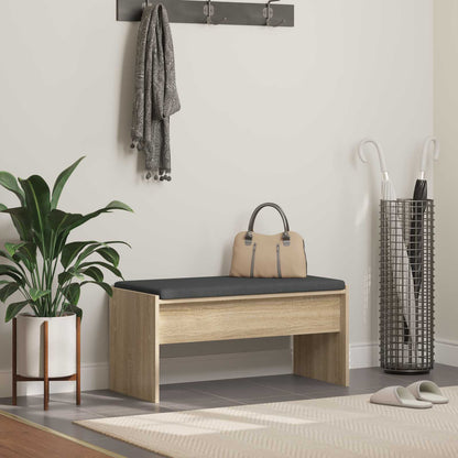 Hall Bench with Cushion Sonoma Oak 83 x 38 x 40 cm