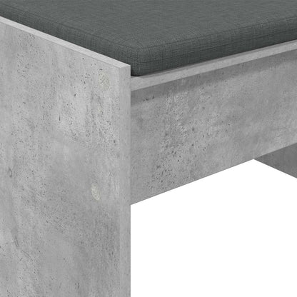 Hall Bench with Cushion Concrete Grey 83 x 38 x 40 cm