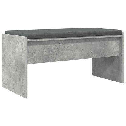 Hall Bench with Cushion Concrete Grey 83 x 38 x 40 cm