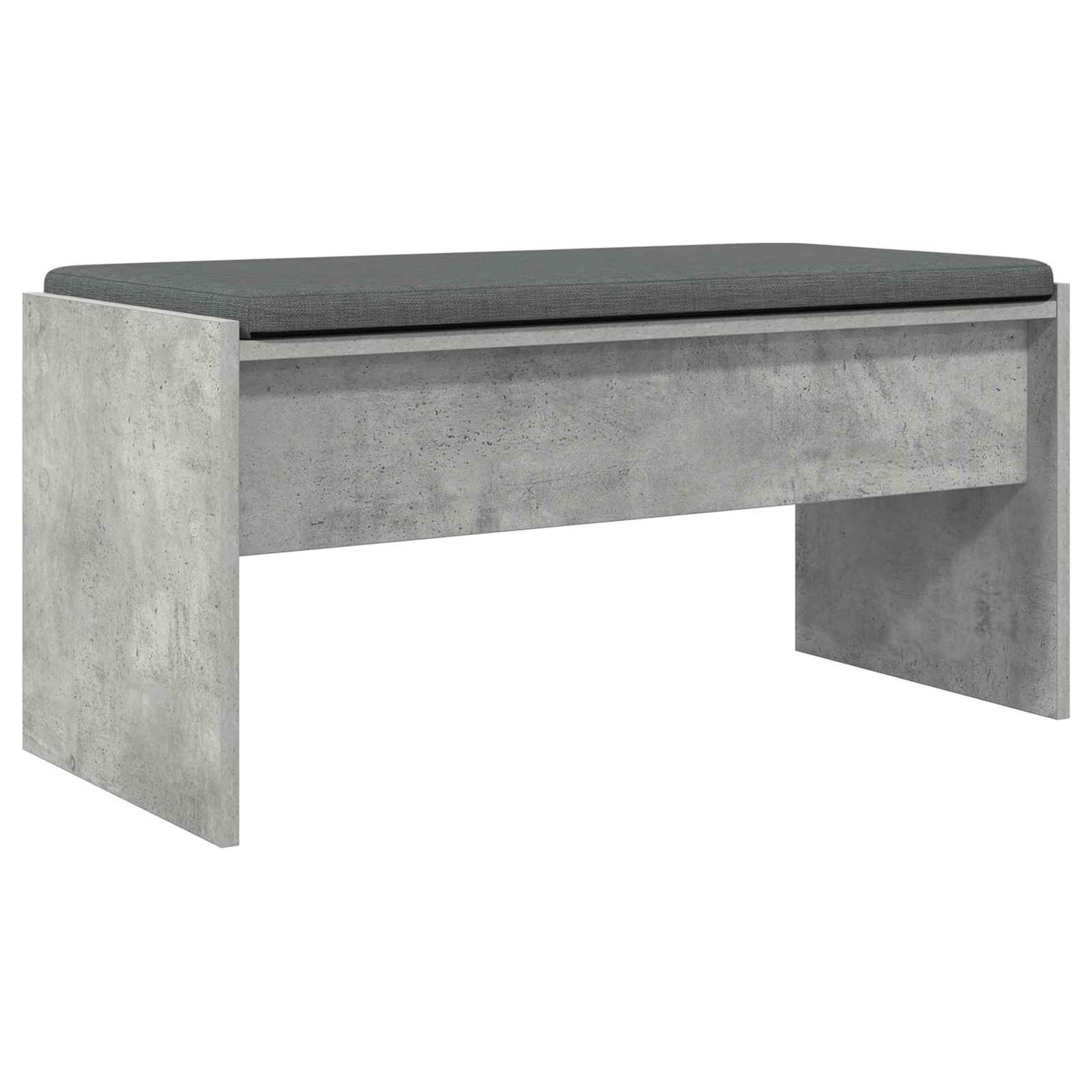 Hall Bench with Cushion Concrete Grey 83 x 38 x 40 cm