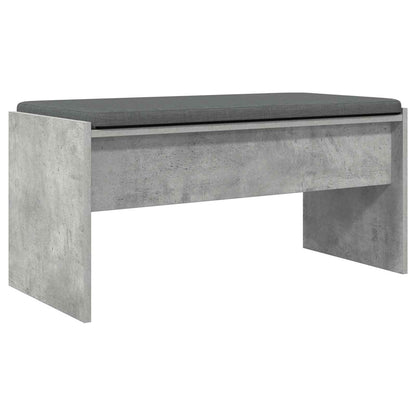 Hall Bench with Cushion Concrete Grey 83 x 38 x 40 cm