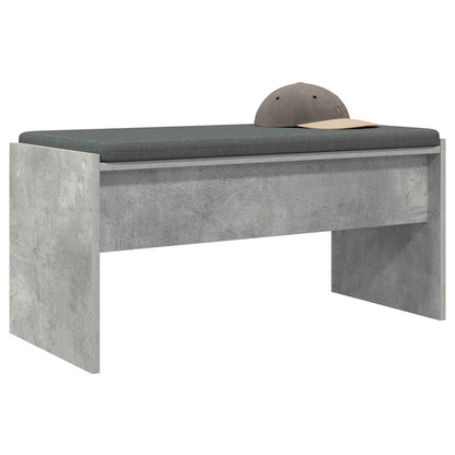 Hall Bench with Cushion Concrete Grey 83 x 38 x 40 cm