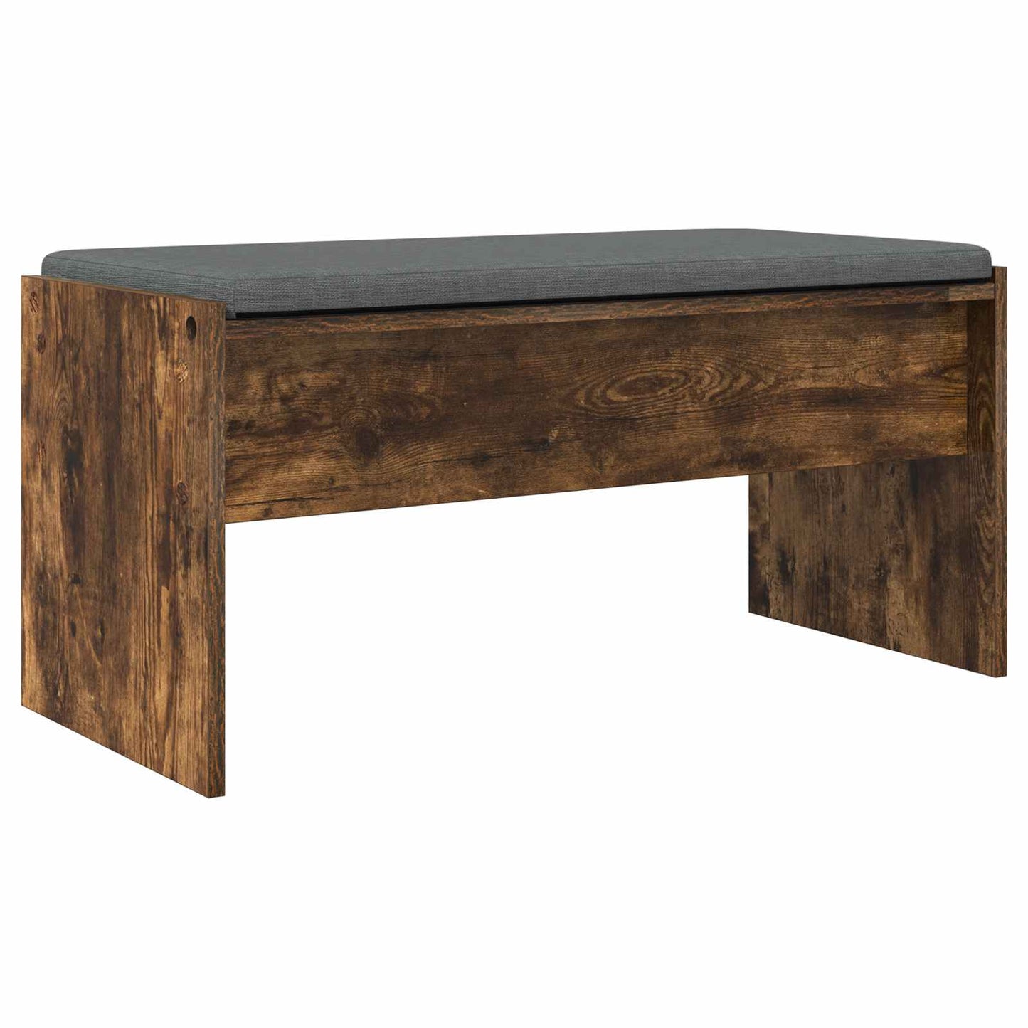 Hall Bench with Cushion Smoked Oak 83 x 38 x 40 cm
