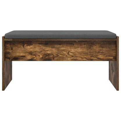 Hall Bench with Cushion Smoked Oak 83 x 38 x 40 cm