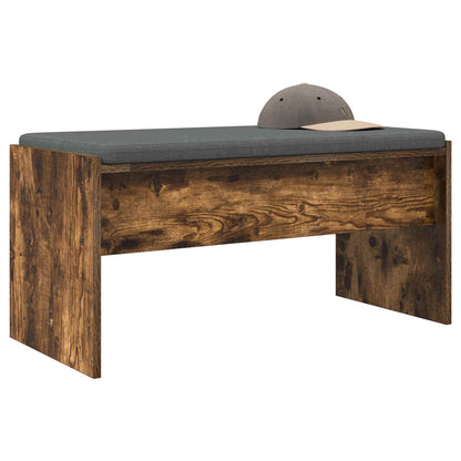 Hall Bench with Cushion Smoked Oak 83 x 38 x 40 cm
