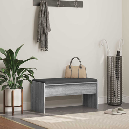 Hall Bench with Cushion Grey Sonoma 83 x 38 x 40 cm