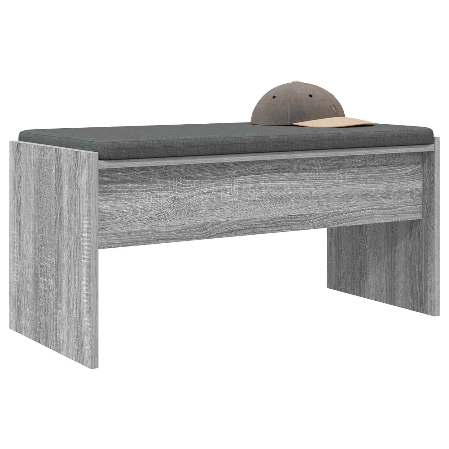 Hall Bench with Cushion Grey Sonoma 83 x 38 x 40 cm