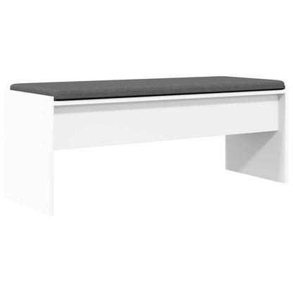 Hall Bench with Cushion White 103 x 38 x 40 cm