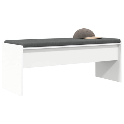 Hall Bench with Cushion White 103 x 38 x 40 cm
