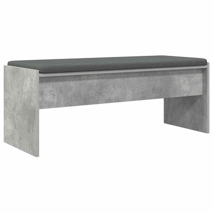 Hall Bench with Cushion Concrete Grey 103 x 38 x 40 cm
